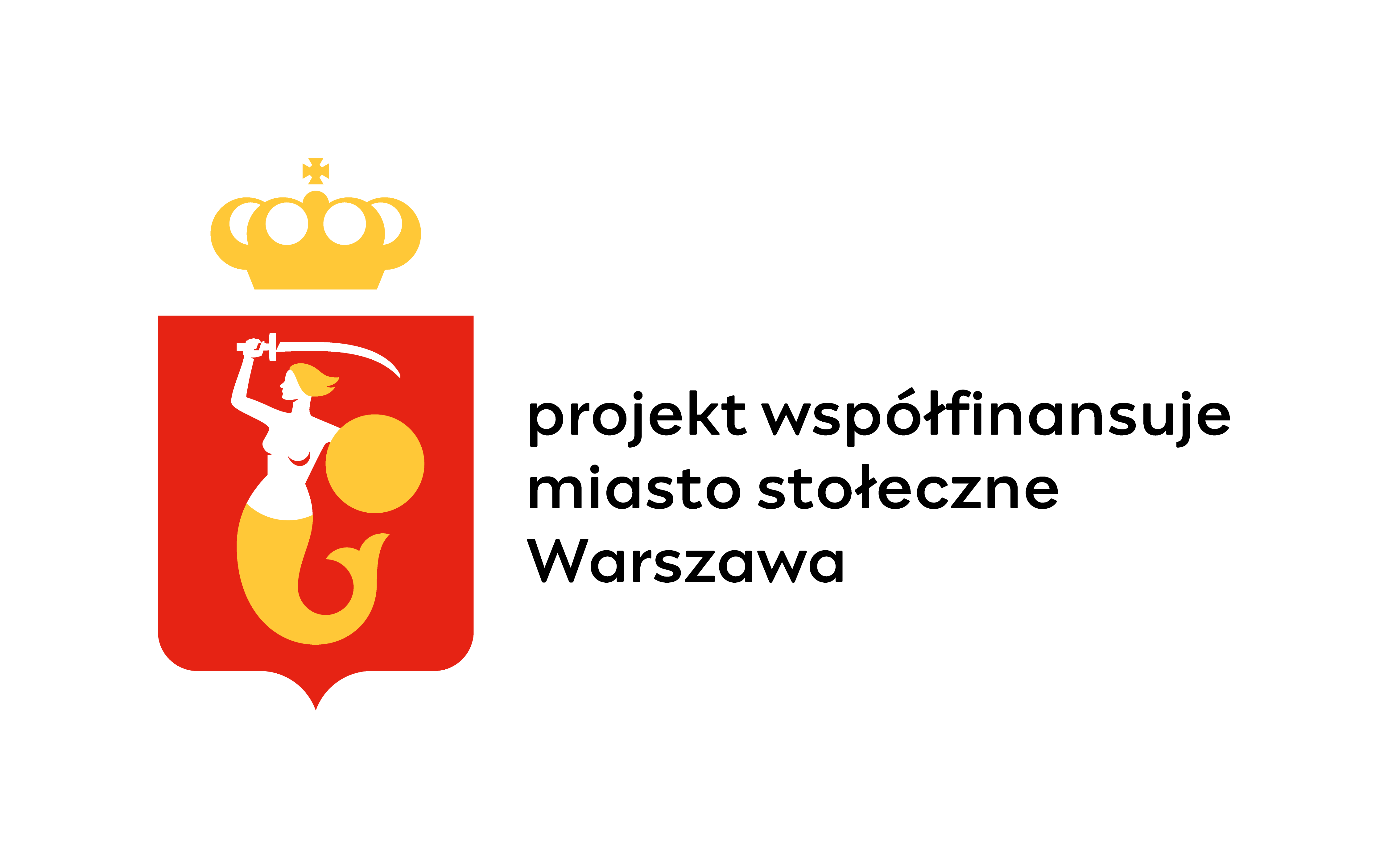 Logotyp Miasta Stołecznego Warszawy - znak projekt współfinansuje miasto stołeczne Warszawa